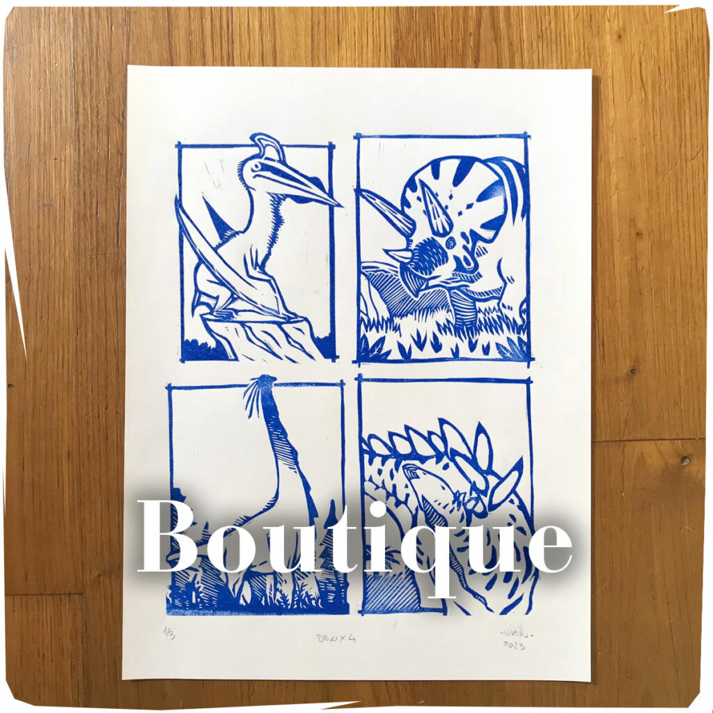 Boutique des œuvres du Vilain - artiste à Amboise ( 37530 ) - Linogravure - Sculpture