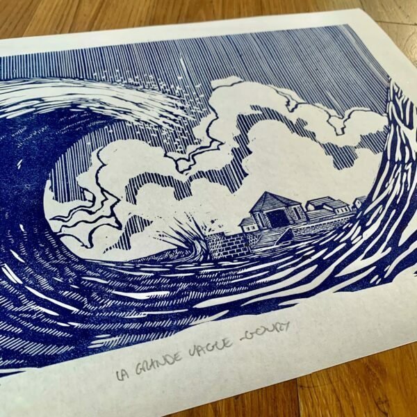 Grande vague bleu phtalo